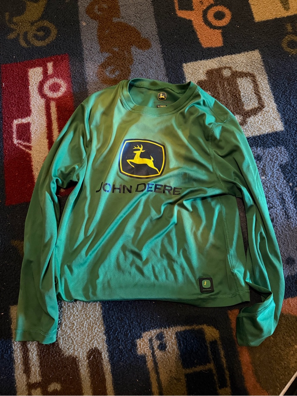 John Deere Green Crewneck Sweatshirt with Yellow Logo